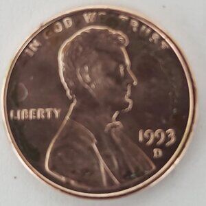 1993 LINCOLN MEMORIAL MINT MARK D 1 CENT PENNY COIN EXCELLENT